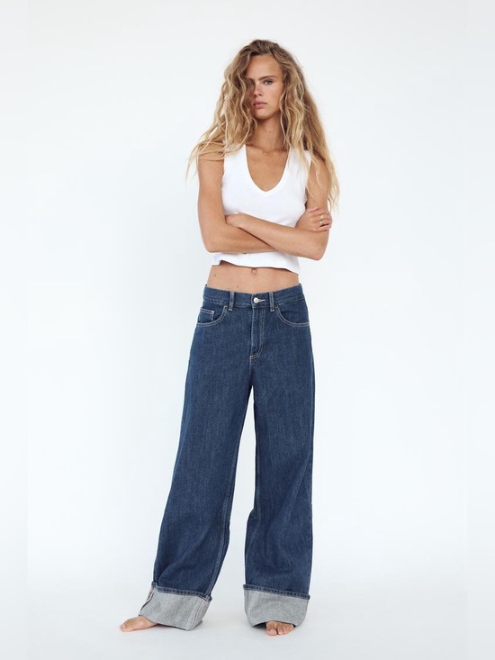 Zara Denim - Zara TRF Wide Leg High Waist Jeans US 4